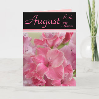 August-Geburts-Blume - Gladiola Anmerkungs-Karte Karte