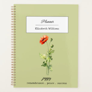 August-Geburtsblume Mohn Symbol für Frieden Erfolg Planer