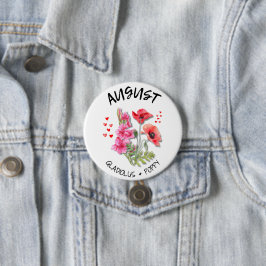 AUGUST Geburtsmonat Blume Button