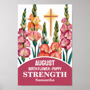 August Geburtsmonat Blume Christliches Kinderzimme Poster