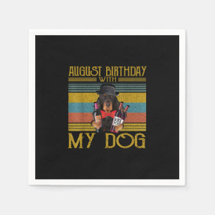 August Geburtstag Mit Meinem Gordon Setter Hund 20 Serviette