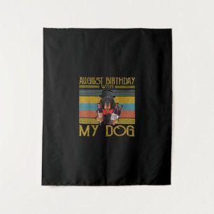 August Geburtstag mit meinem Gordon Setter Hund 20 Wandteppich
