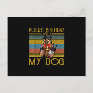 August Geburtstag mit meinem irischen Setter Hund Postkarte