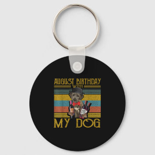 August Geburtstag mit meinem irischen Wolfhound Hu Schlüsselanhänger