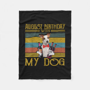 August Geburtstag mit meinem Jack Russell Dog 2020 Fleecedecke