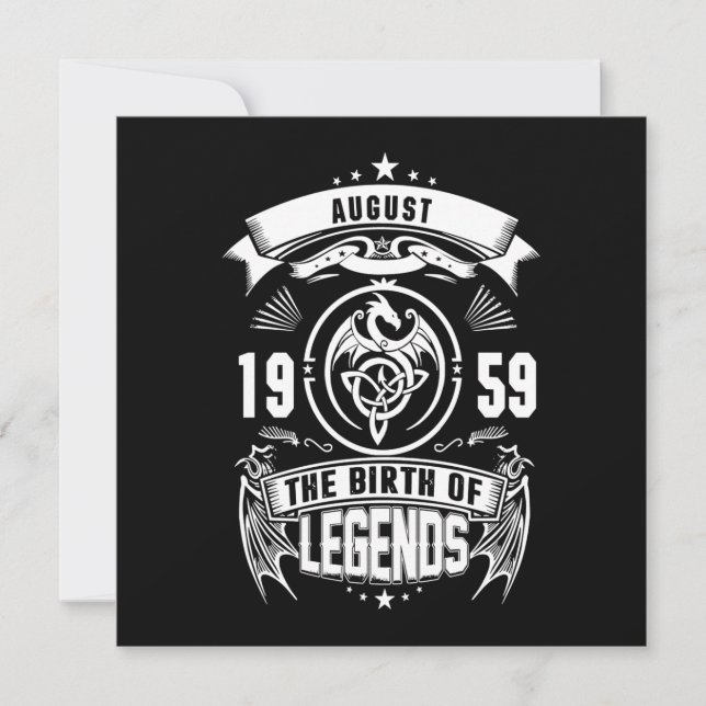 August-Geschenk | 1959 Geburtsjahr der Legenden Einladung (Vorderseite)