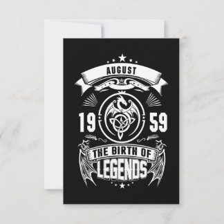 August-Geschenk | 1959 Geburtsjahr der Legenden Einladung