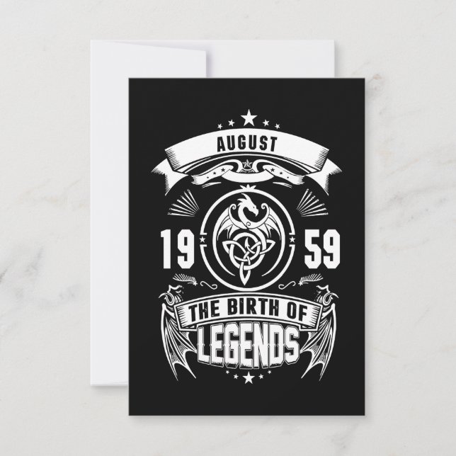 August-Geschenk | 1959 Geburtsjahr der Legenden Einladung (Vorderseite)