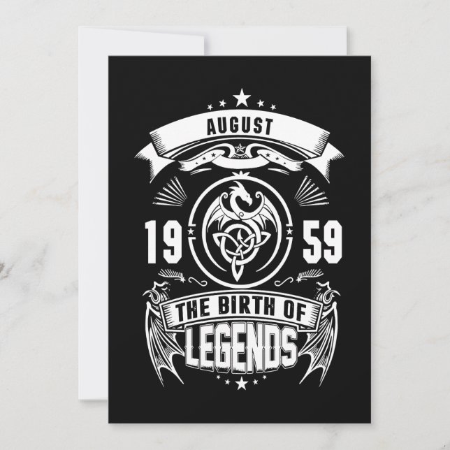 August-Geschenk | 1959 Geburtsjahr der Legenden Einladung (Vorderseite)