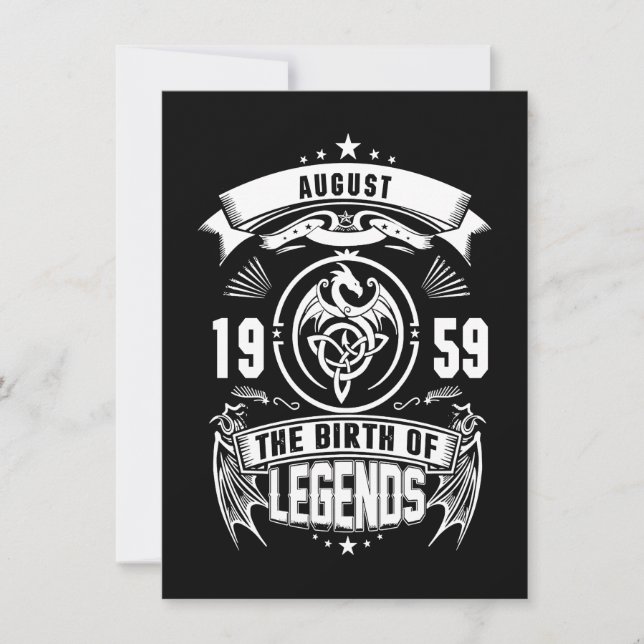 August-Geschenk | 1959 Geburtsjahr der Legenden Einladung (Vorderseite)