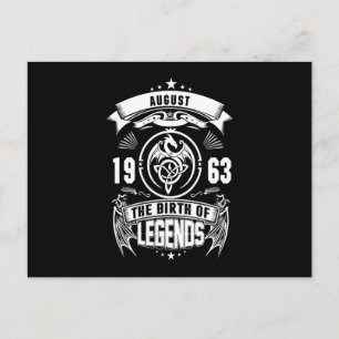 August-Geschenk 1963 Geburtsjahr der Legenden Postkarte