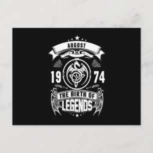 August-Geschenk   1974 Geburtsjahr der Legenden Postkarte