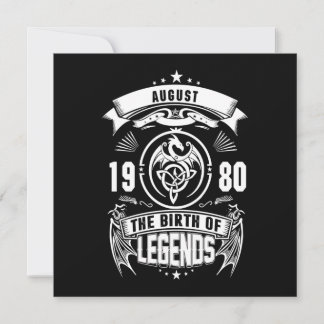 August-Geschenk | 1980 Geburtsjahr der Legenden Einladung