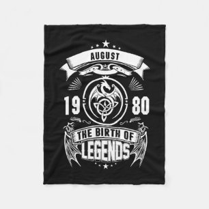 August-Geschenk 1980 Geburtsjahr der Legenden Fleecedecke