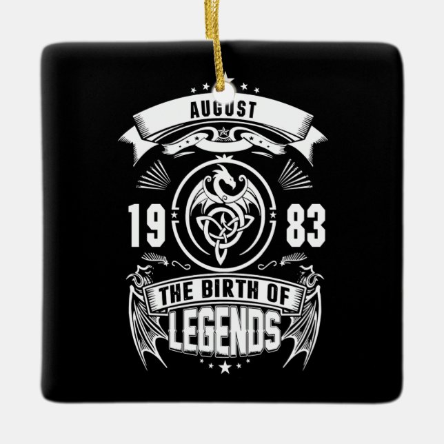 August-Geschenk | 1983 Geburtsjahr der Legenden Keramikornament (Vorderseite)