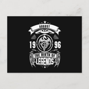 August-Geschenk 1996 Geburtsjahr der Legenden Postkarte
