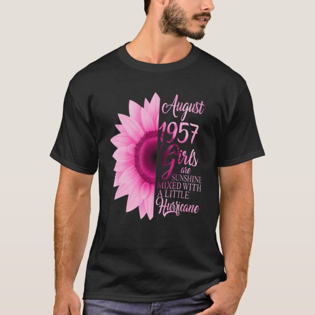 August Girl 1957 65 Jahre Sunshine Mixed T-Shirt (Vorderseite)