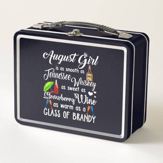 August Girl ist glatt wie Tennessee Whiskey Metall Brotdose (Vorderseite)
