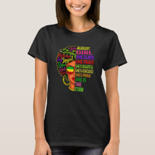August Girl She Slays & Prays Birthday Girl T-Shirt