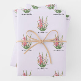 August Gladiolen Blumen Geschenkpapier Set