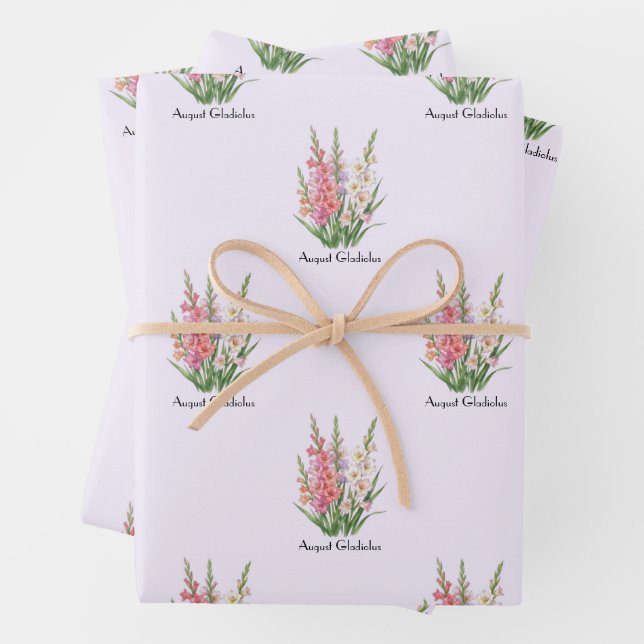 August Gladiolen Blumen Geschenkpapier Set (Beispiel)