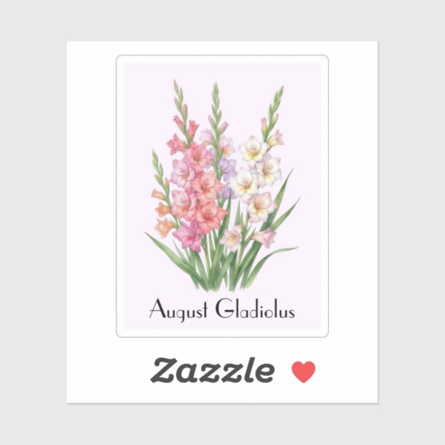 August Gladiolus Blumen Aufkleber (Blatt)