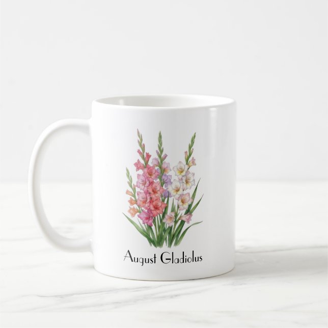 August Gladiolus Blumen Kaffeetasse (Links)