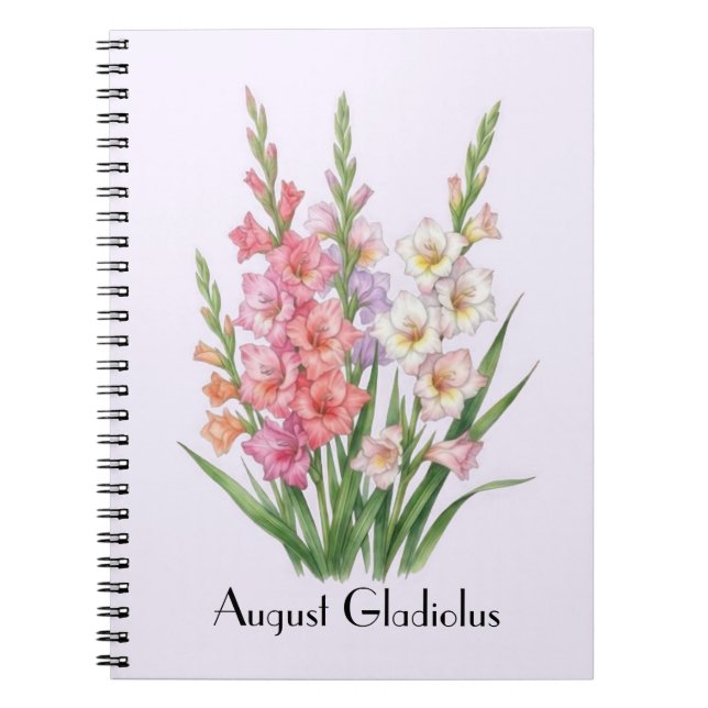 August Gladiolus Blumen Notizblock (Vorderseite)