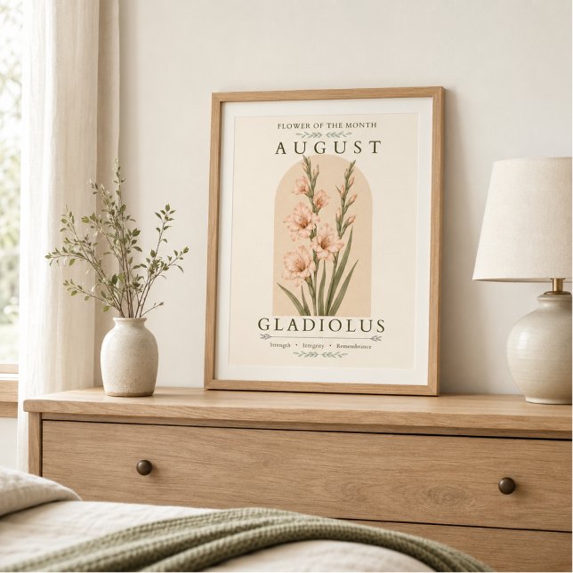 August Gladiolus Geburtstagsblumenposter Poster (Von Creator hochgeladen)