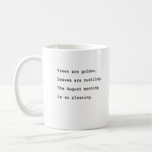 August Kaffee Tasse Typografie poetische goldene B