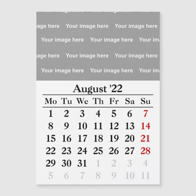 August-Kalender 2022 Magnetkarte (Vorderseite)