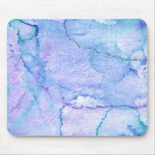 "August-" lila und blaue Watercolor-Kunst Mousepad