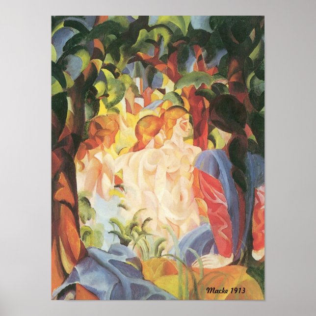 August Macke 1913 Badende Mädchen Plakat (Vorne)