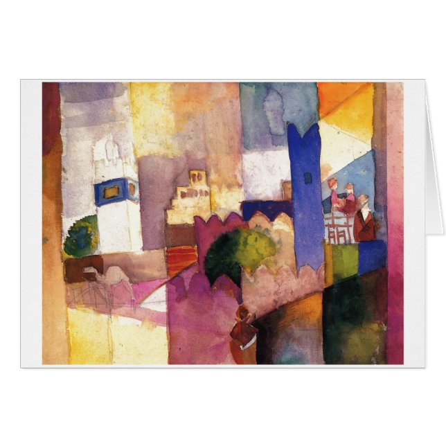 August Macke - aquarelle 1914 de Kairouan (iii) (Devant horizontal)