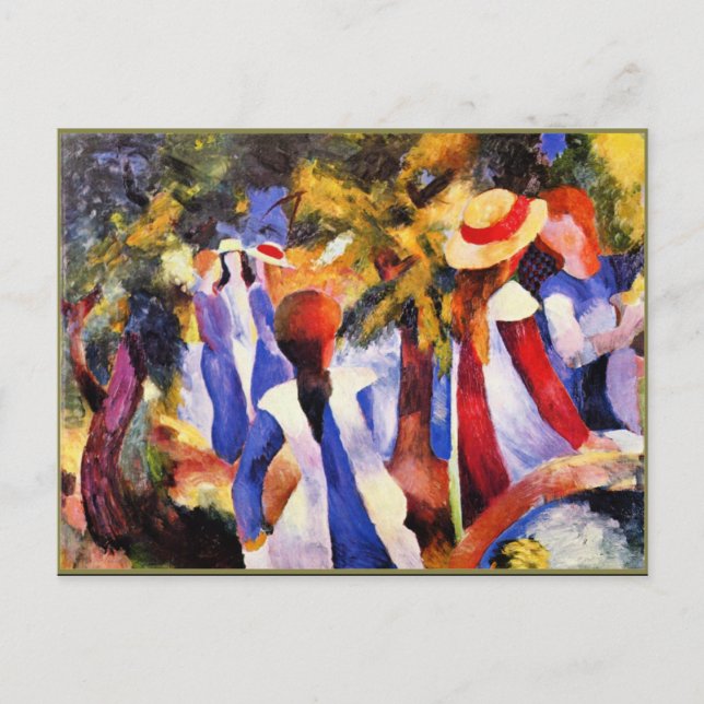 August Macke Art, Girl in the Greenery Postkarte (Vorderseite)