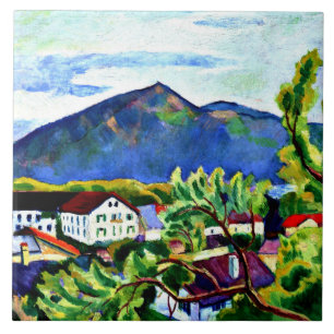 August Macke - Frühjahrslandschaft in Tegernsee Fliese