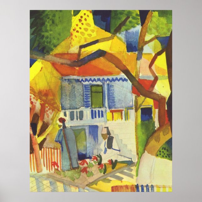 August Macke - Innerer Gerichtshof des Landhauses  Poster (Vorne)
