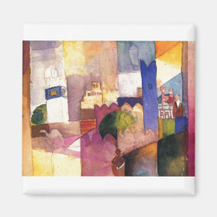 August Macke - Kairouan (iii) Watercolor 1914 Magnet