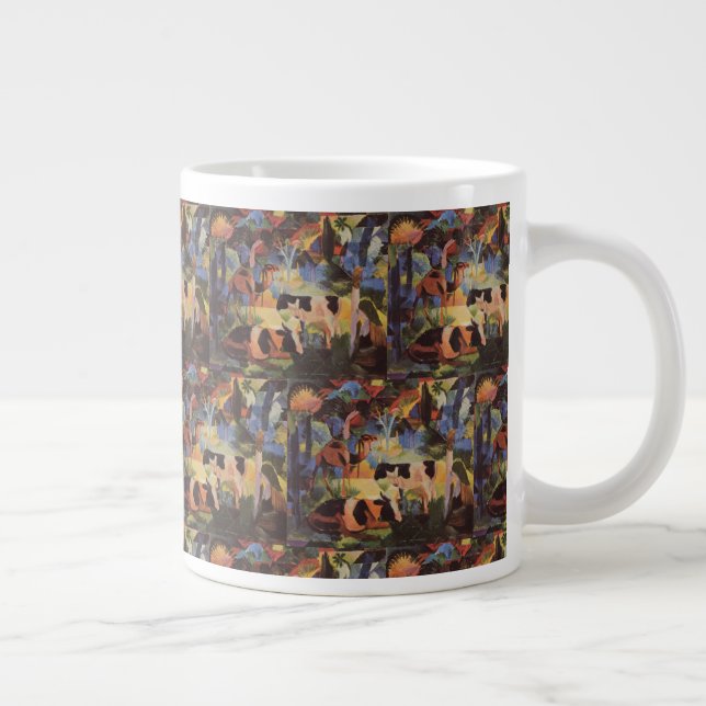 August Macke Landschaft mit Kühen und Kamel Jumbo-Tasse (Rechts)