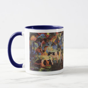 August Macke Landschaft mit Kühen und Kamel Tasse