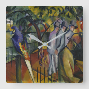 August Macke   zoologischer Garten I Quadratische Wanduhr