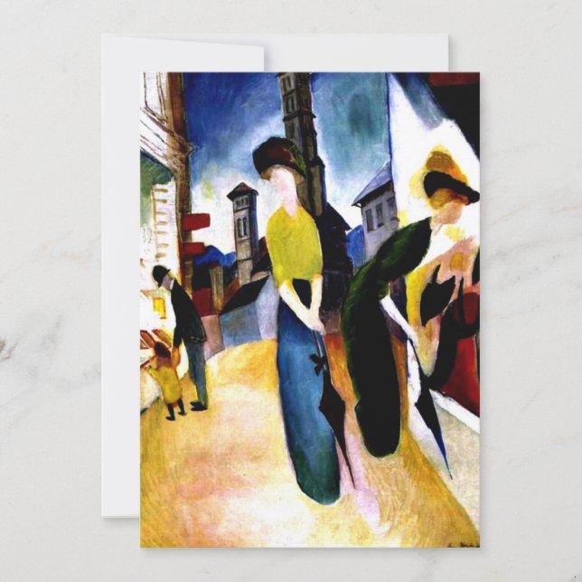 August Macke - Zwei Frauen vor einem Hat Shop Karte (Vorderseite)