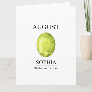 August Peridot Geburtstag Karte