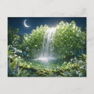 August Peridot Wasserfall Postkarte