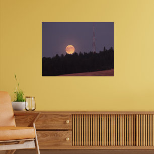 August Supermoon over Paradise Ridge Poster