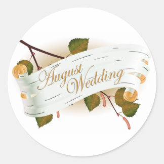 August Wedding Siegel : Blätter der Saison: Runder Aufkleber