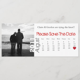 August - Weißer Kalender Save the Date