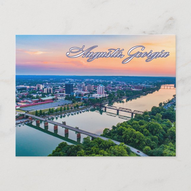 Augusta, Georgia Downtown View at Sunset Postkarte (Vorderseite)