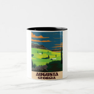 Augusta Georgia Golf Plakat Zweifarbige Tasse