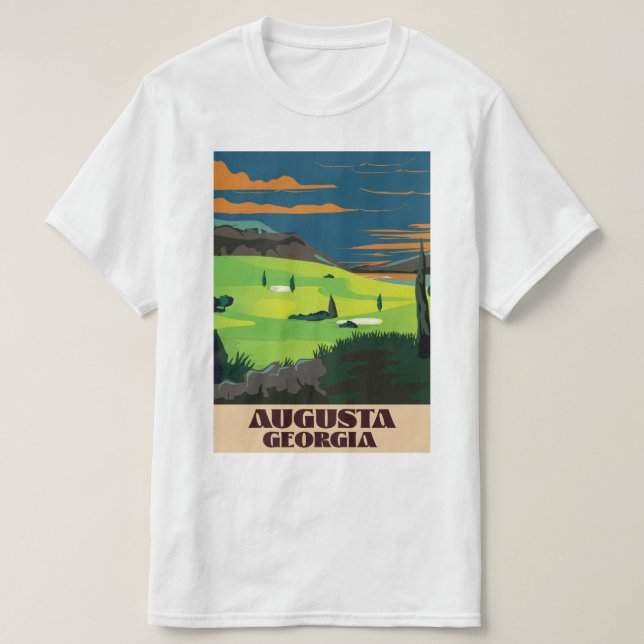 Augusta Georgia Golf Poster T-Shirt (Design vorne)